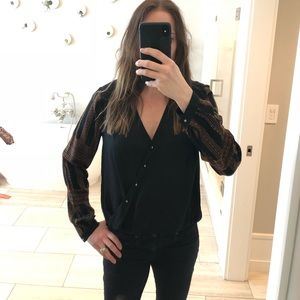 Veronica Beard draped, embroidered blouse